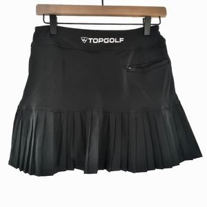 Topgolf Semi Pleated Black Mini Skirt/Skort